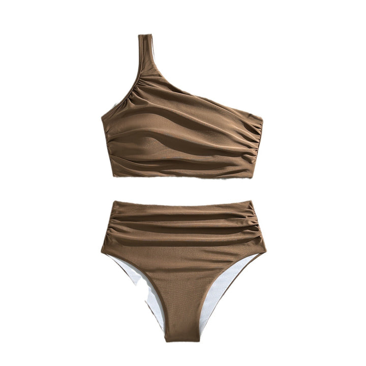 Dame High-Waist Bikini-Sæt med asymmetrisk top og elegant snit Stilla