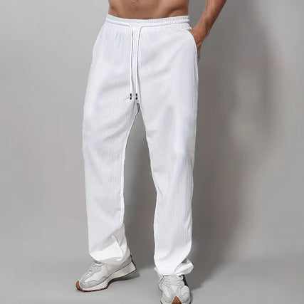 Herre Sporty Afslappet Fit Joggingbukser med Elastisk Talje og Sidelommer Skovae