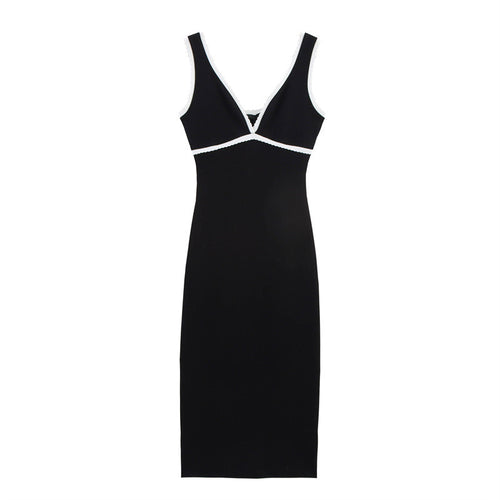 Femme Elegante V-hals Bodycon kjole med spidse accenter Stilla