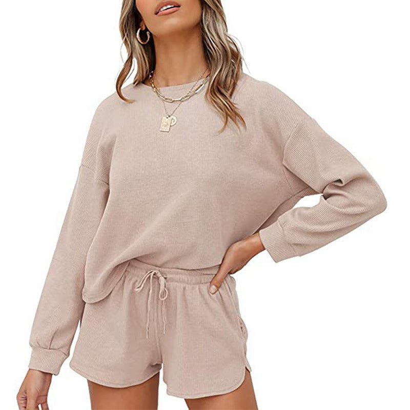 Dame fritids-loungewear-sæt med oversize trøje og shorts Stilla
