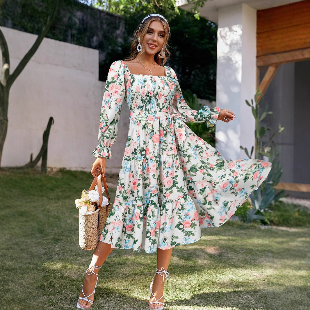 Dame Floral Maxi Kjole Stilla
