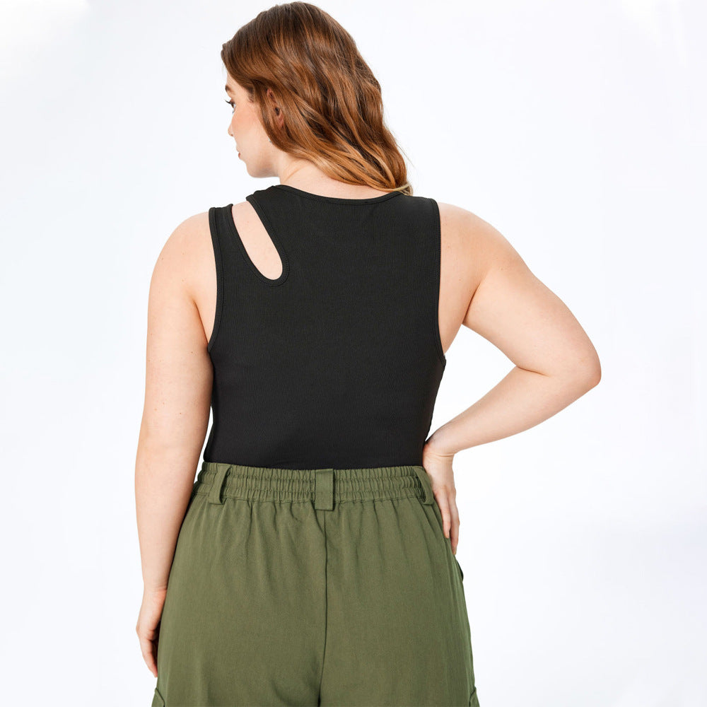 Dame Crop Top med asymmetrisk Cut-Out og tætsiddende pasform Stilla