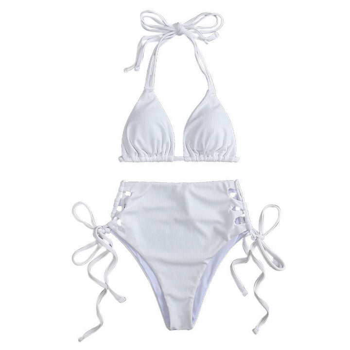 Dame Højskåret Triangel-Bikini med elegant Snøresnor Stilla