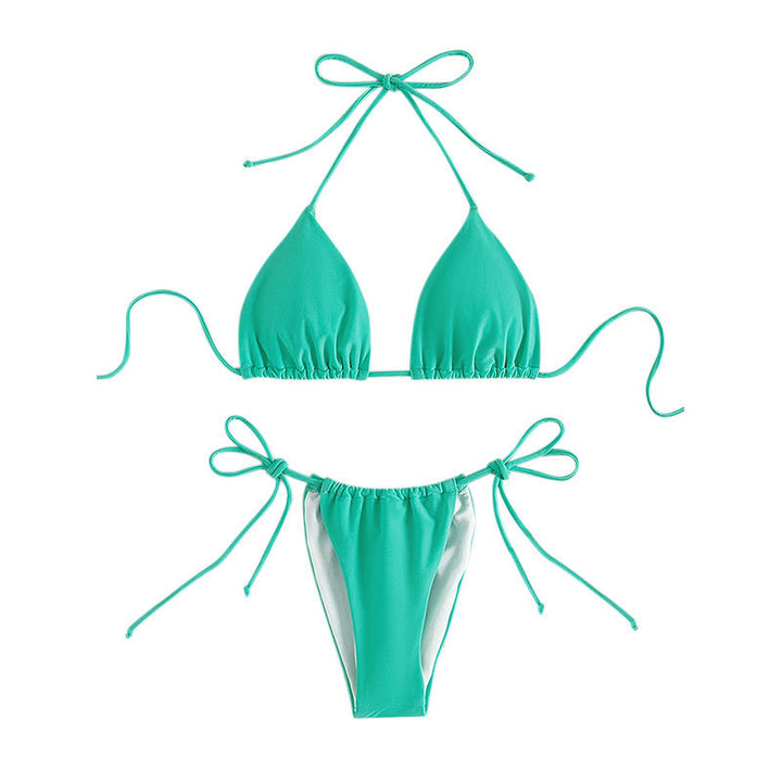 Dame triangel-bikini med raffinerede knudedetaljer Skovae