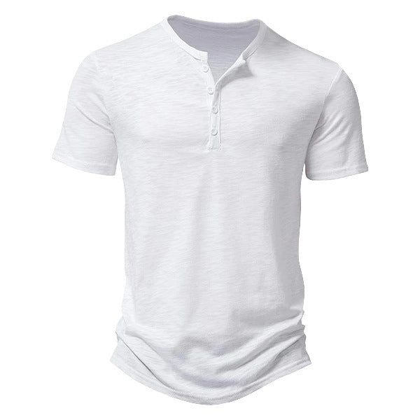 Herrer Kortærmet Henley T-shirt med åndbart design og praktiske knapper Stilla