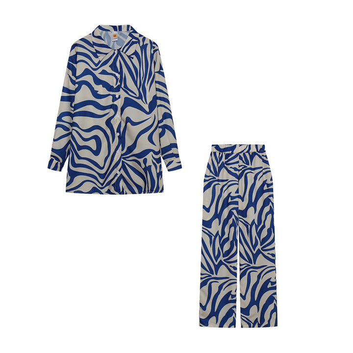 Femme Stilfuld Trykt Pyjamas-Sæt Stilla