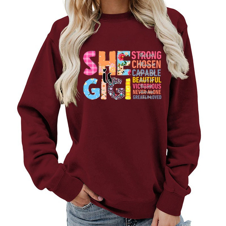 Kvinders sweatshirt med inspirerende tekstdesign Stilla