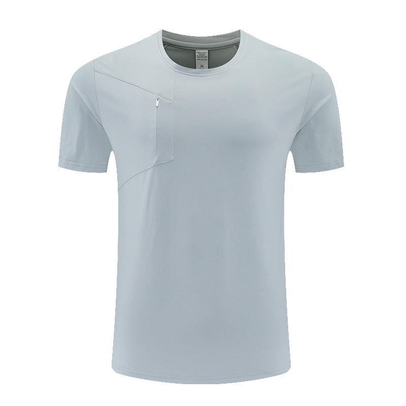 Herrer åndbart sports-T-shirt med praktisk lynlås og sidelomme Stilla