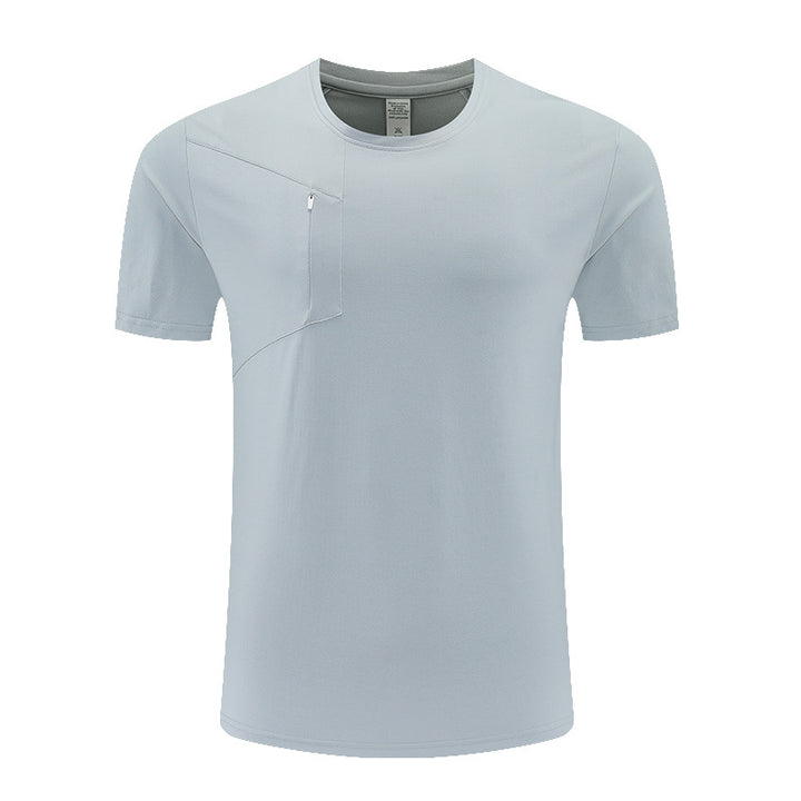Herrer åndbart sports-T-shirt med praktisk lynlås og sidelomme Stilla