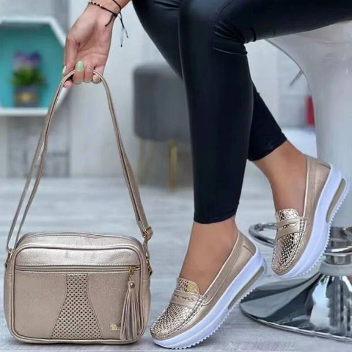 Dame Elegante Metalliske Slippers Stilla