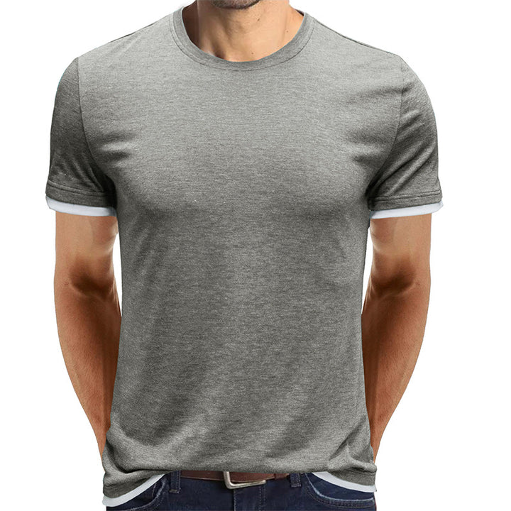 Herrer Basic T-Shirt med kontrasterende ærmer Stilla