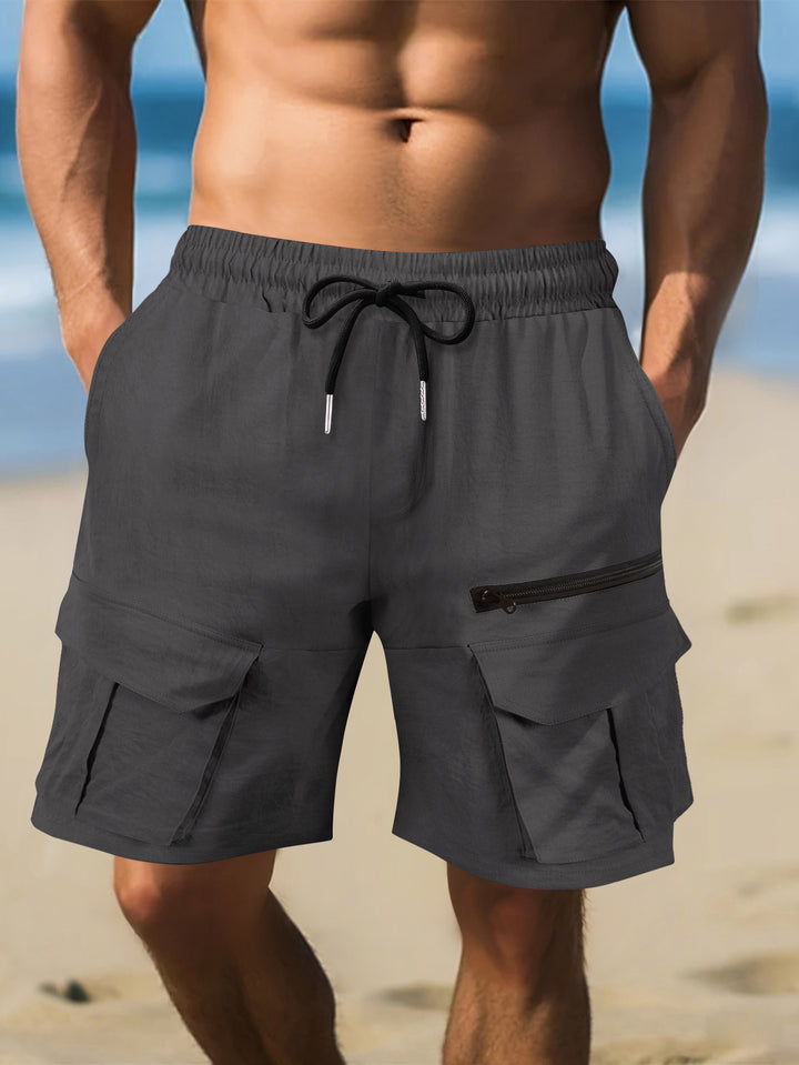 Herrer Cargo-shorts med multifunktionelle lommer og elastisk talje Stilla