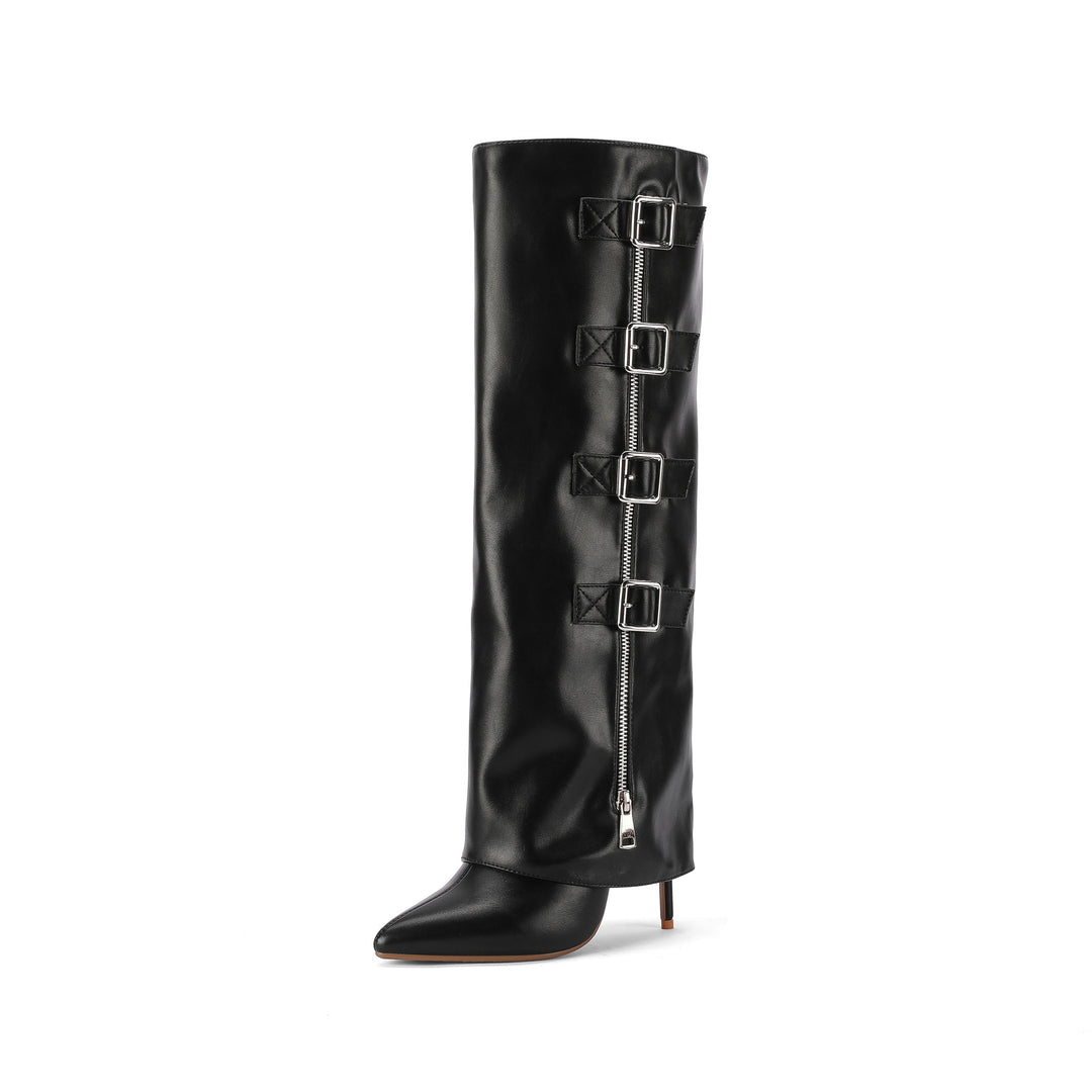 Dame Over-the-Knee Stiletto Støvler med dekorative spænder Stilla