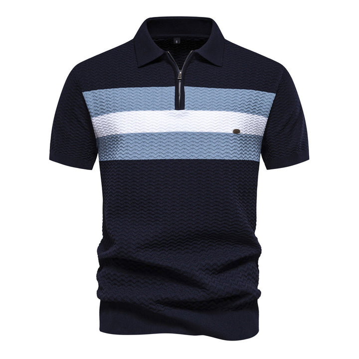 Herrer Polo-Shirt med innovativt struktureret design Stilla
