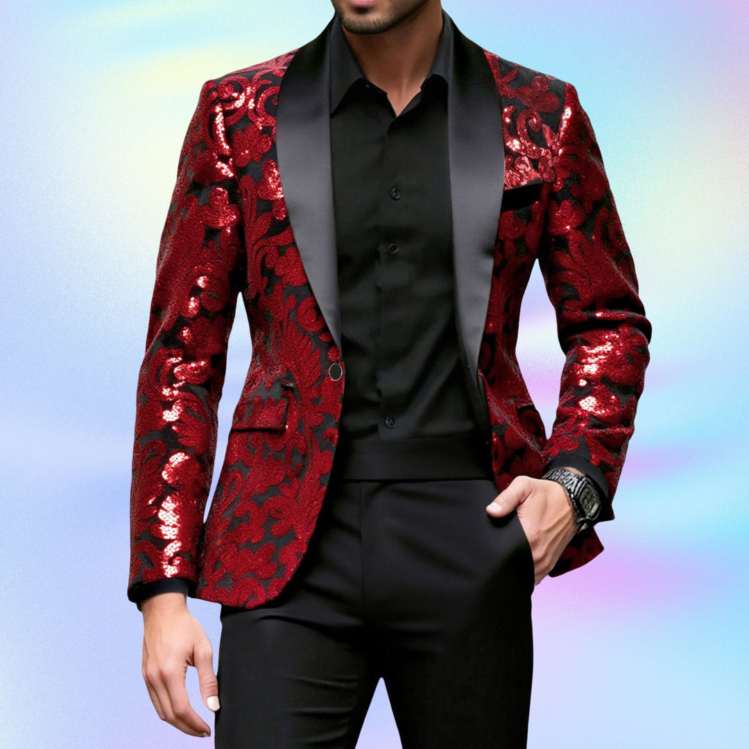 Herre Glamourøs Aftenblazer med glitrende Design Stilla