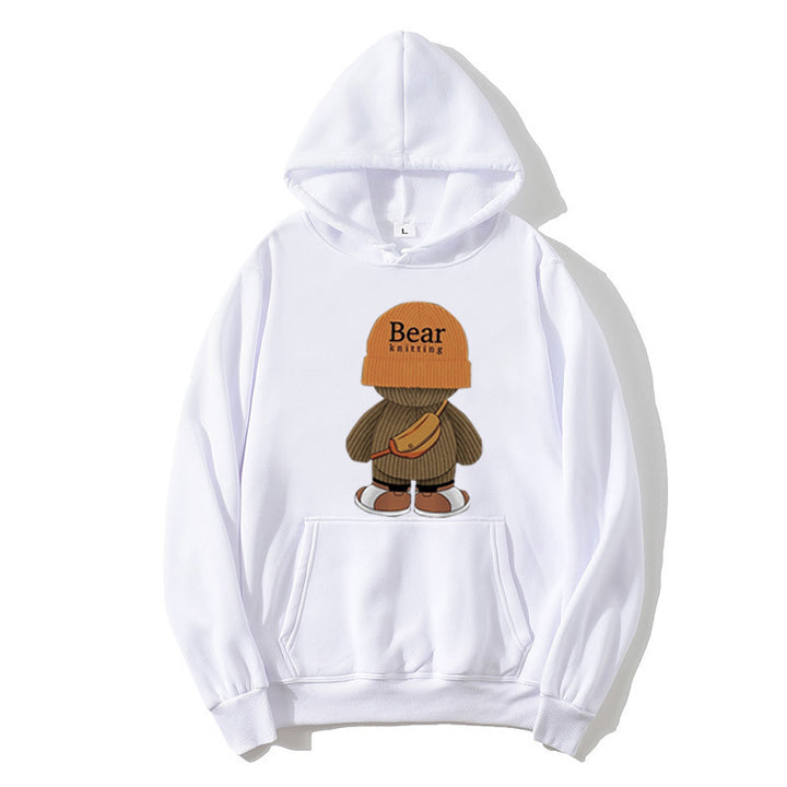 Dame hoodie med legende bjørnedesign og høj kvalitet fleece Skovae