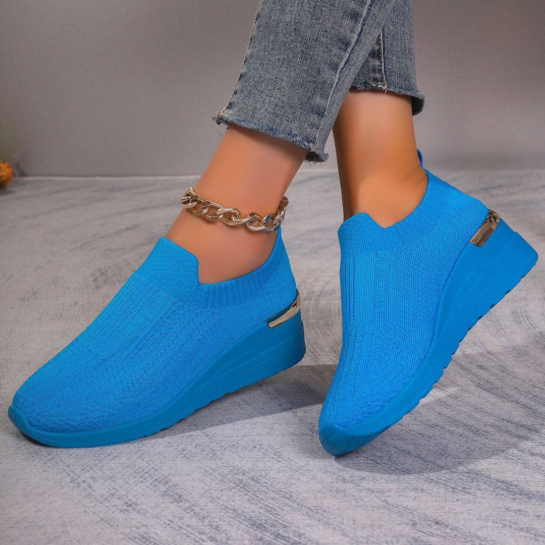 Dame Behagelige Slip-On Wedgesko med elastisk Overdel Stilla
