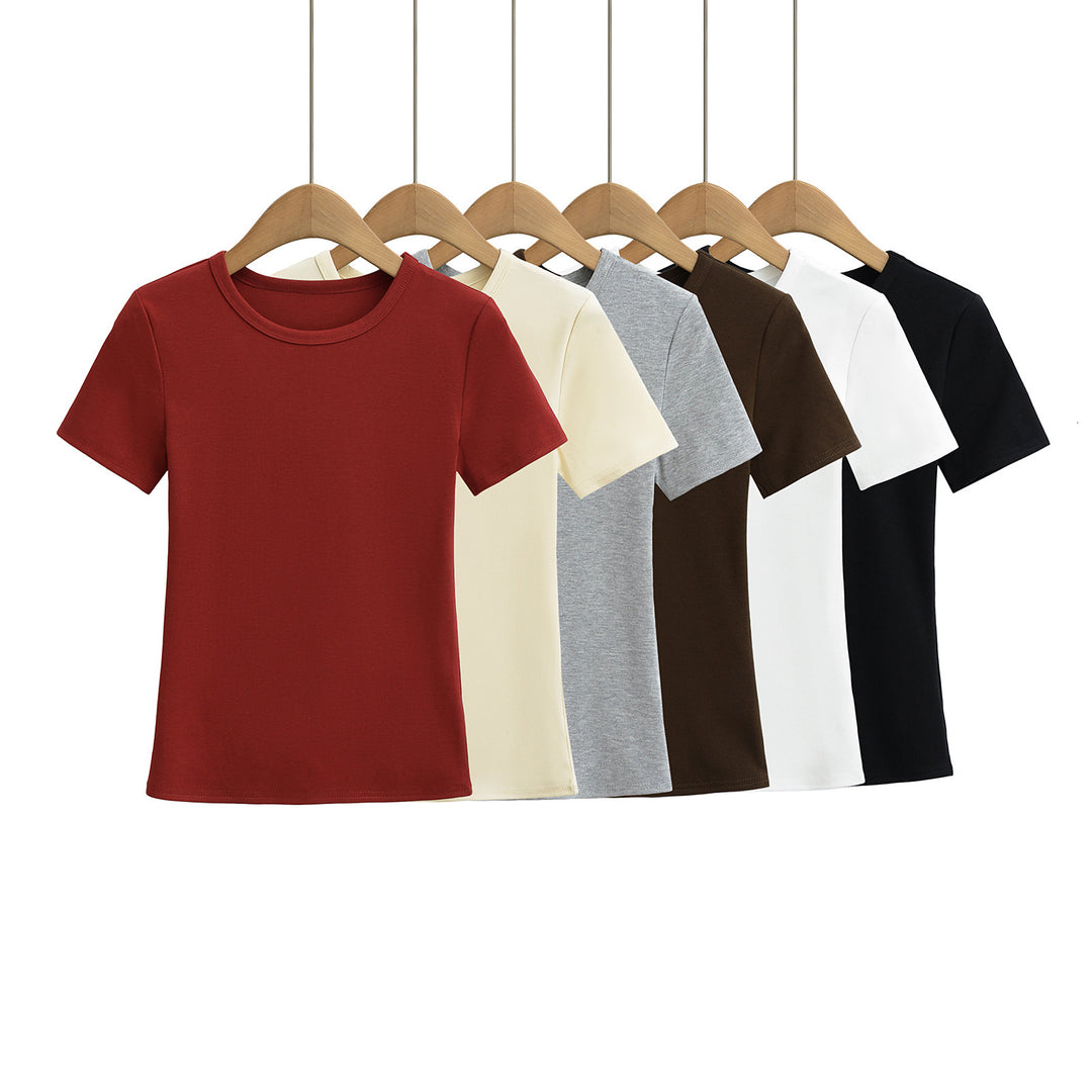 Dame Basic T-shirt lavet af åndbart bomuldsblandingsmateriale Stilla