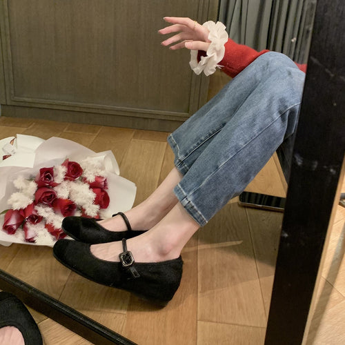 Dame elegante Mary Jane Ballerinas med justerbar rem Stilla