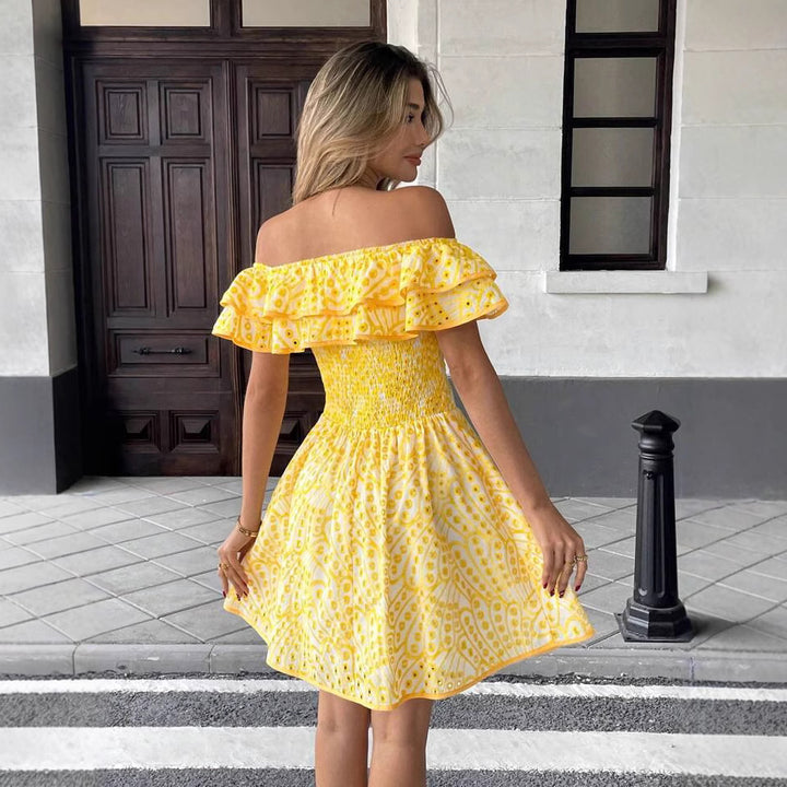 Dame Off-Shoulder Rynkekjole Stilla