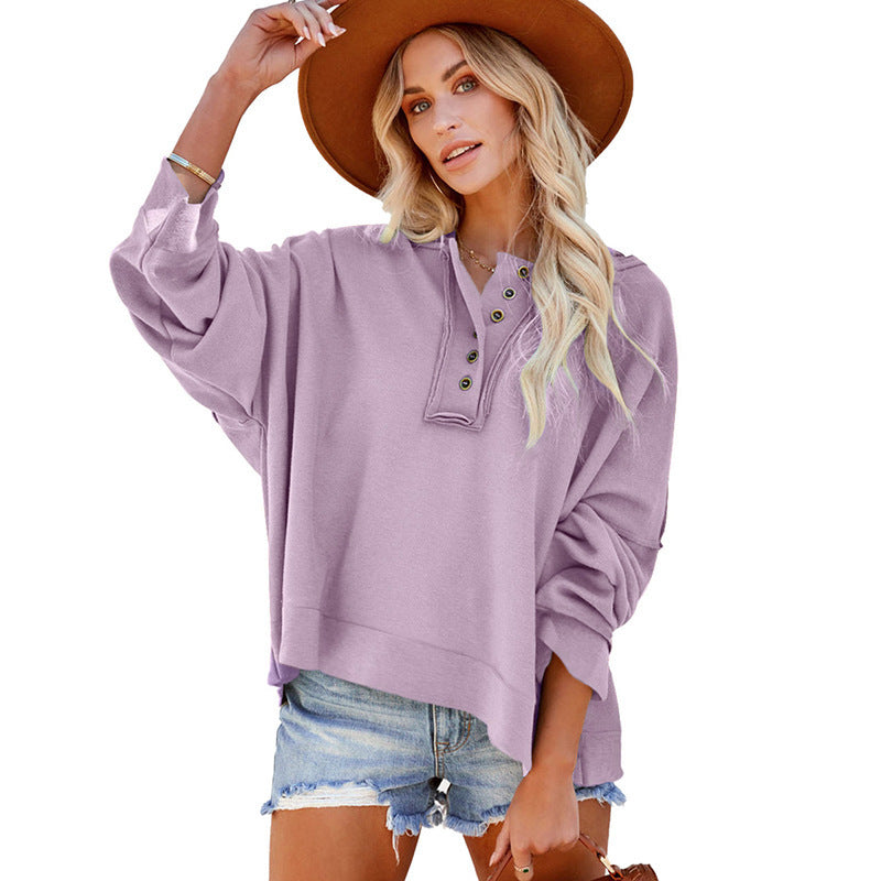 Dame Oversized Sweater med knaplukning og afslappet snit Stilla