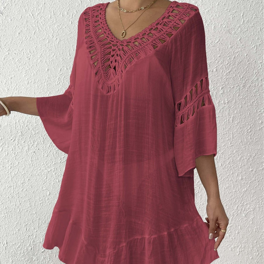 Femme Bohemian Hæklet-Detail Strand-Cover-Up Kjole Stilla