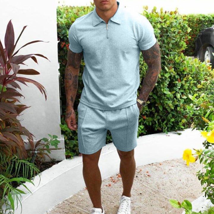 Herrer Komfortabelt Fritids Polo- og Shorts-Sæt Stilla