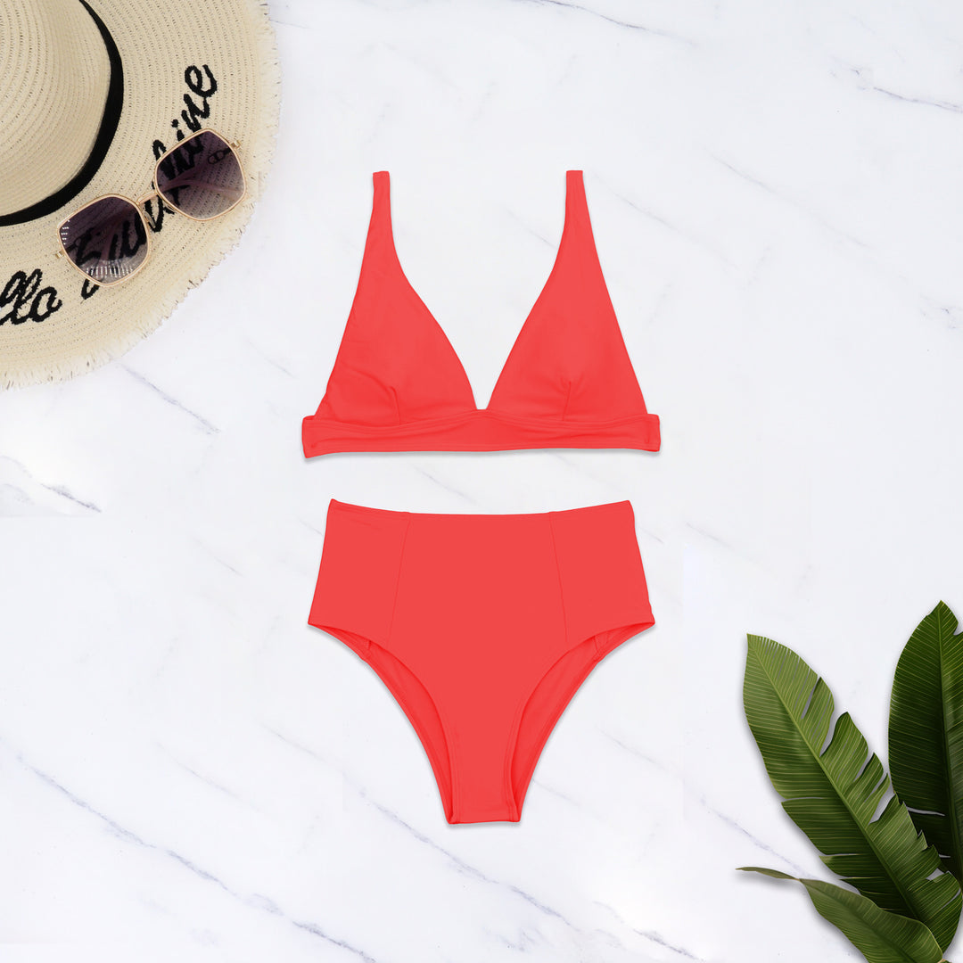 Damer Højskåret Bikini med dyb V-udskæring Skovae