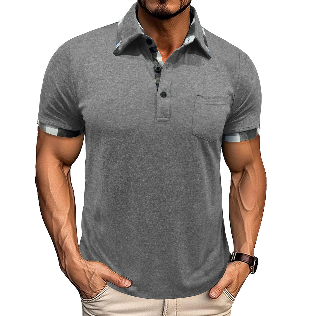 Herre polo-shirt med moderne kontrastdetaljer Stilla