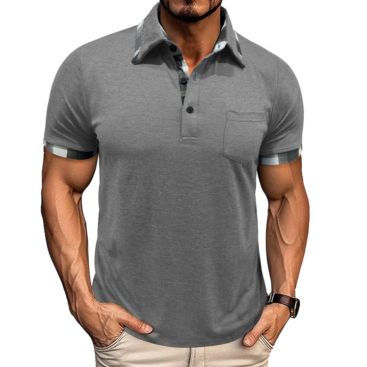 Herre polo-shirt med moderne kontrastdetaljer Stilla