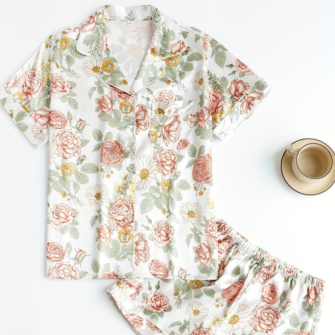 Dame blomster mønster pyjamas sæt Stilla