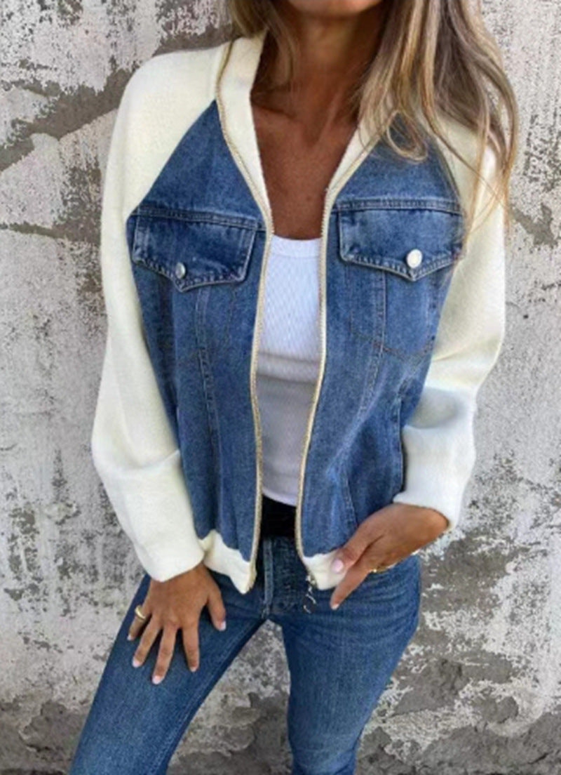 Dame Sporty Denim Jakke med hyggeligt foret og elegante ærmer Stilla