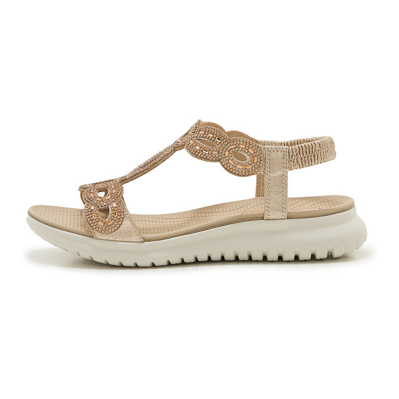 Dame mode toe separator sandaler med stabile dekorationer og dæmpende sål Stilla