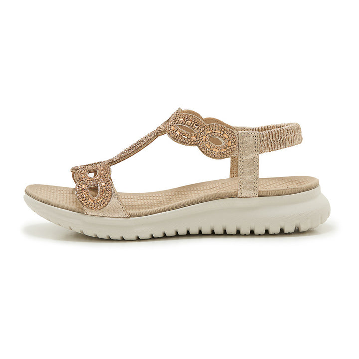 Dame mode toe separator sandaler med stabile dekorationer og dæmpende sål Stilla