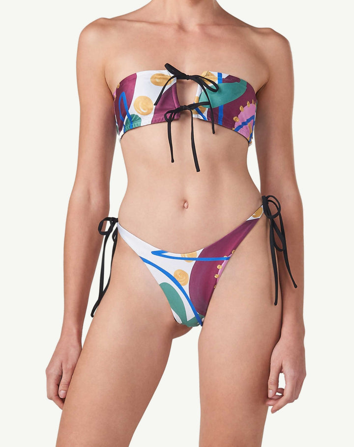 Dame bandeau-bikini med stilfuldt bindesystem Skovae