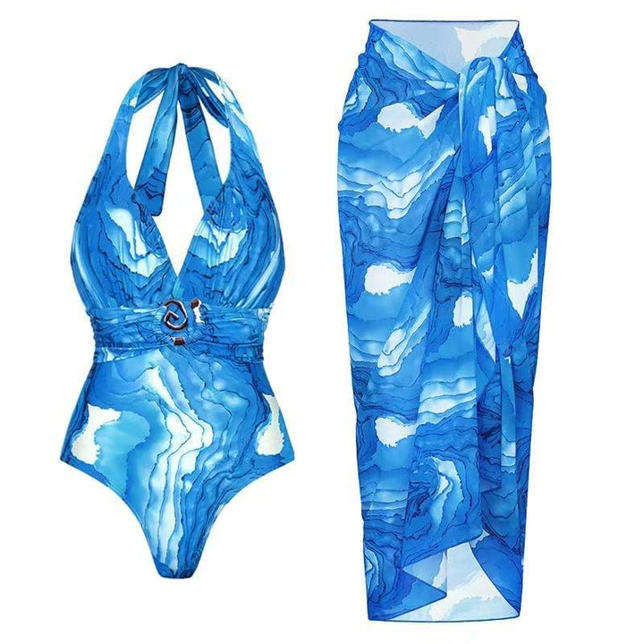 Dame Bikini-sæt med elegant omslagsnederdel og raffineret bustier Skovae