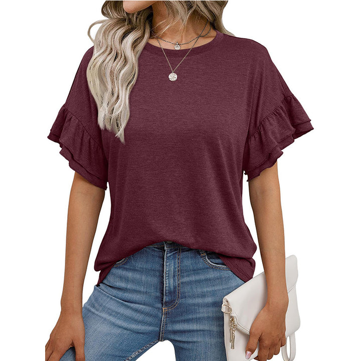 Dame afslappet T-shirt med flæser Stilla