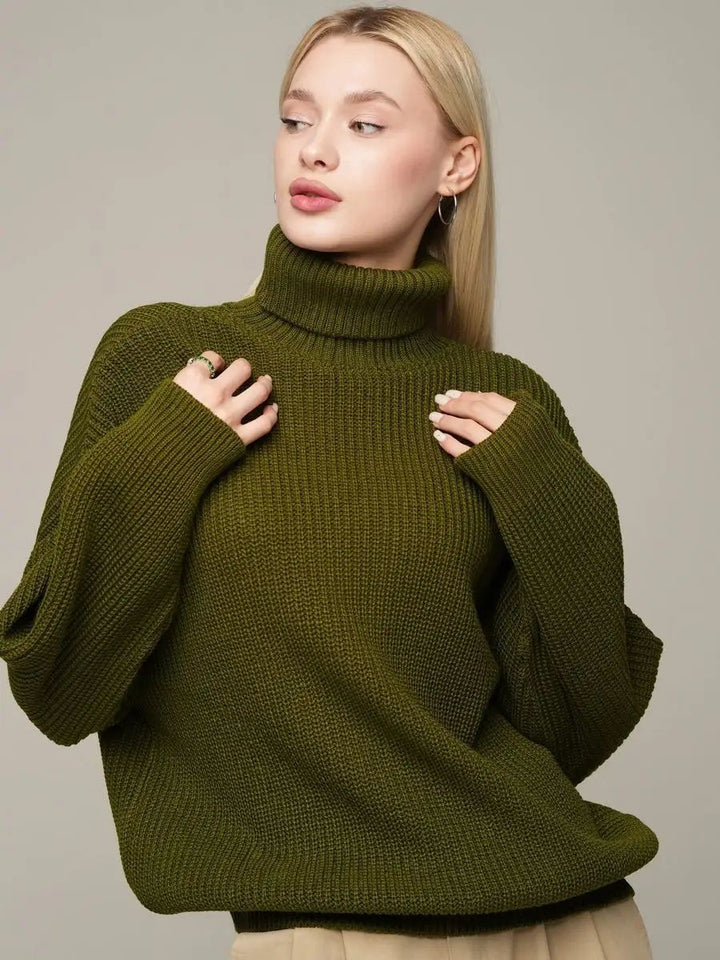 Dame hyggelig strikpullover med løs pasform og moderne design Stilla