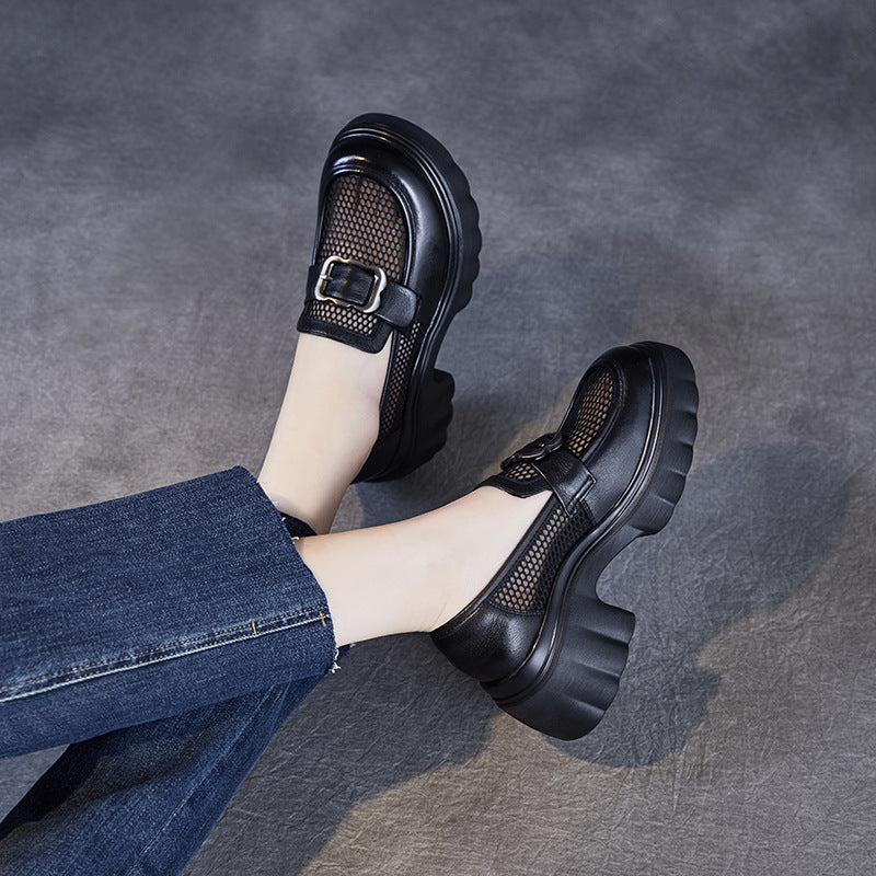 Damer Chunky Platform Slippers med Mesh-design og dekorativ spænde Stilla