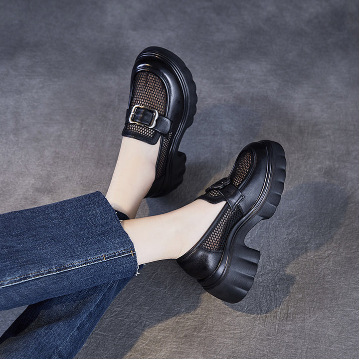 Damer Chunky Platform Slippers med Mesh-design og dekorativ spænde Stilla