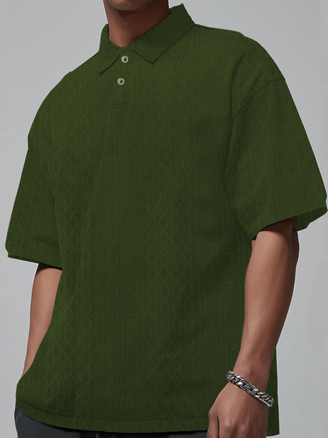 Herrer Kortærmet Poloshirt med struktureret stof og praktiske detaljer Stilla