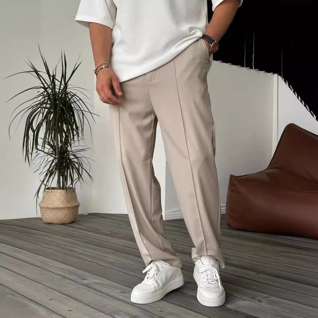 Herrer elegante og komfortable Chino-bukser med folder Stilla