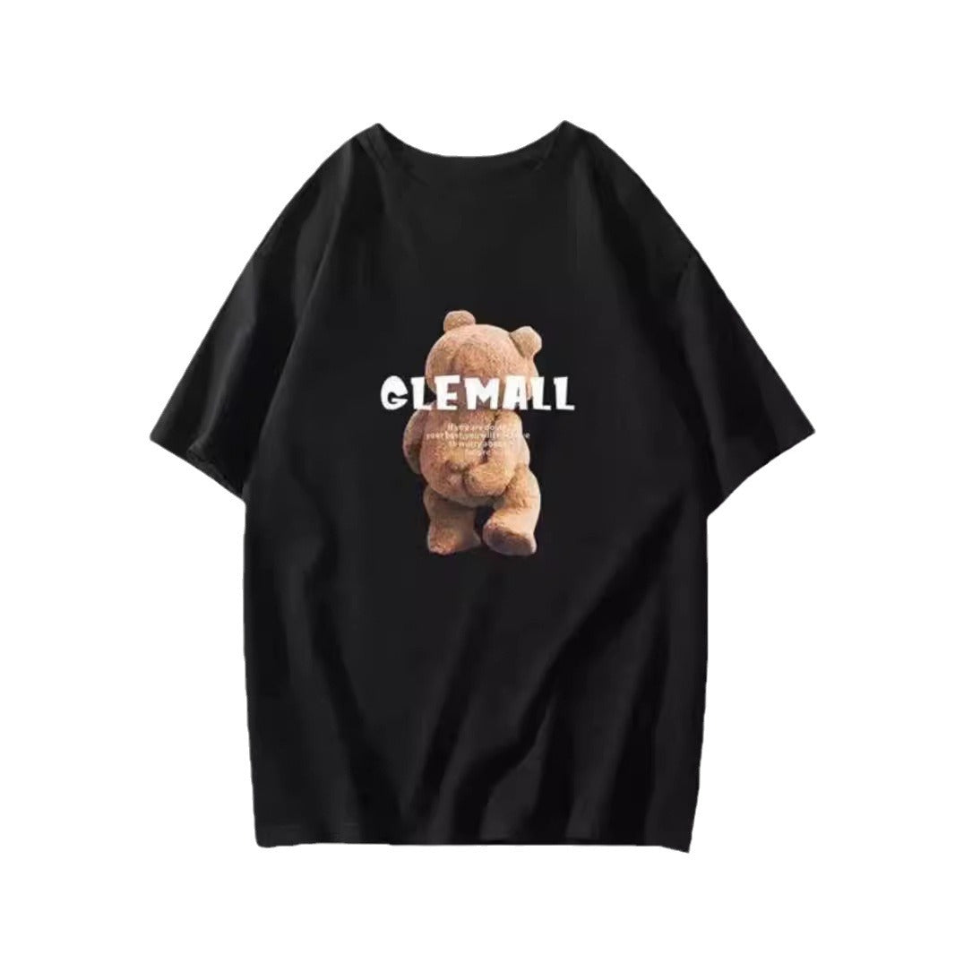 Dame T-shirt med kreativ bjørnemotiv og løs pasform Stilla