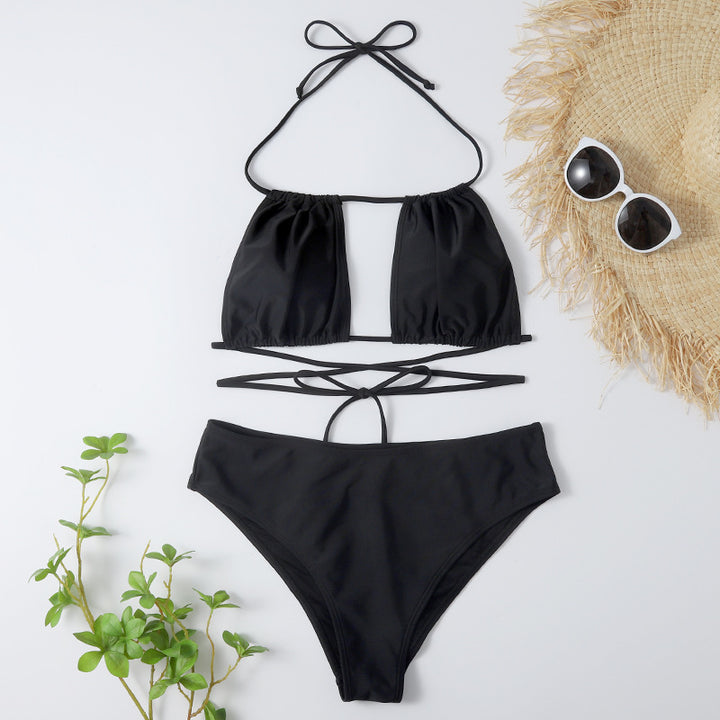 Dame bikini med justerbar top og højt-skåret trusse Stilla