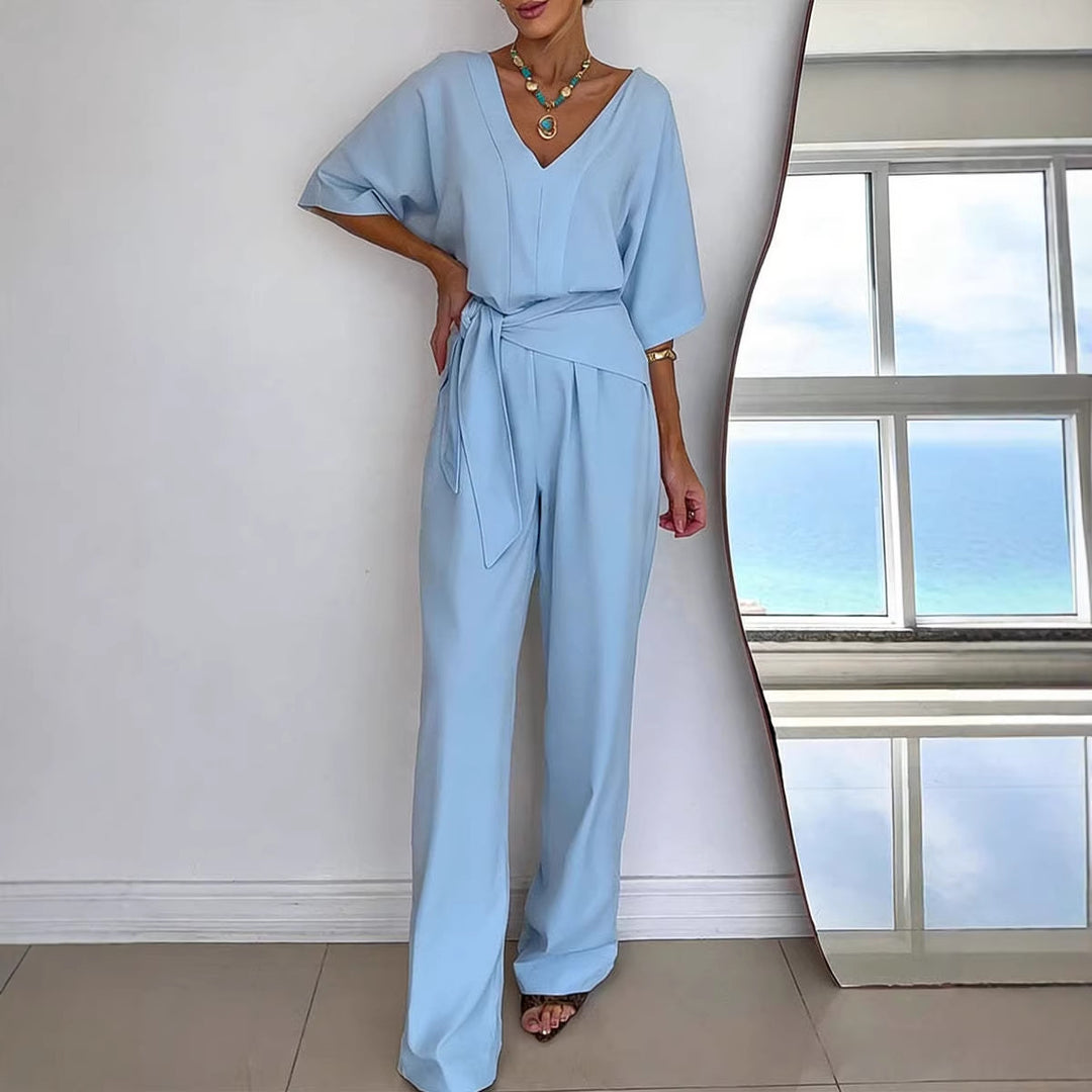 Kvinder Elegant Jumpsuit med Skræddersyet Snit og Dækningsbælte Skovae