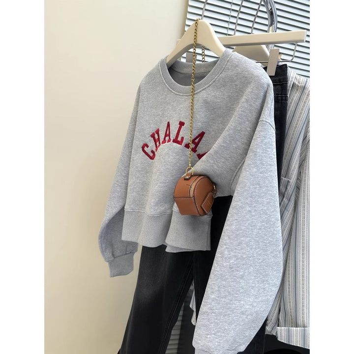 Kvinder Cropped Sweatshirt med broderede detaljer Stilla