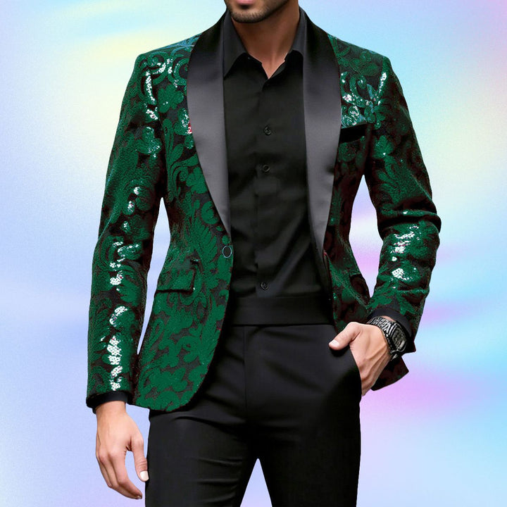 Herre Glamourøs Aftenblazer med glitrende Design Stilla