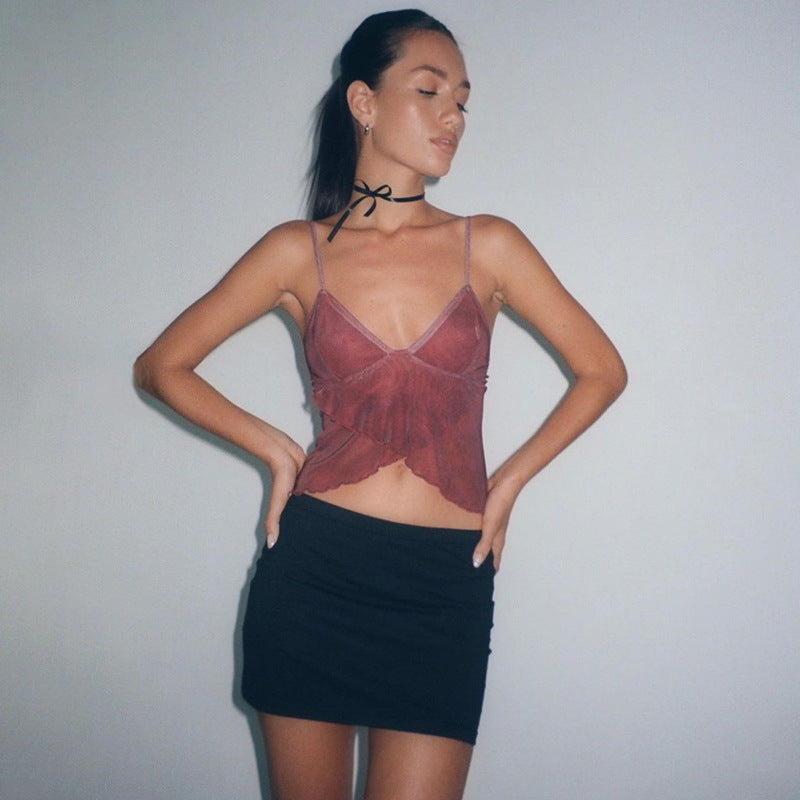 Dame Spids Kant Cami Top Stilla