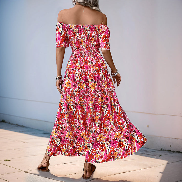 Dame Off-Shoulder Maxi Kjole med lagdelt Ruffles Design Stilla