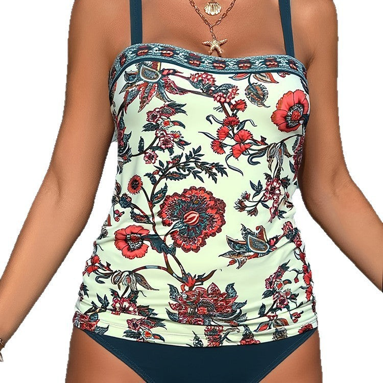 Dame Tankini Sæt med blomsterprint og højkvalitetsdesign Skovae